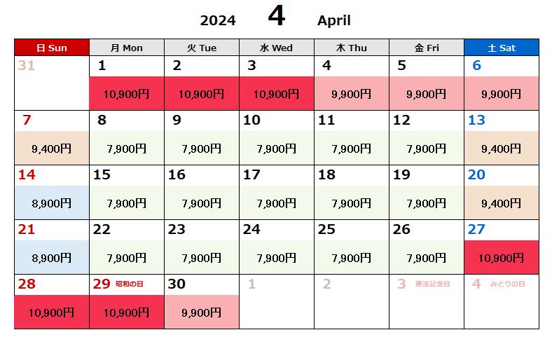 ディズニー5月料金