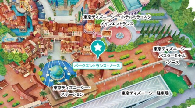 ディズニーシーハッピーエントリー場所